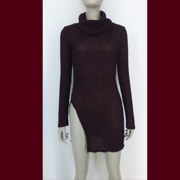 Astr Ribbed Cowl Neck Dress (Size S) - Picture 2 of 14